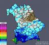 Regen-Summenkarte der Unwetterzentrale